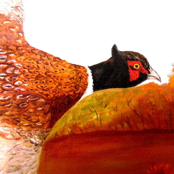 Original Fall trees Art Farm Wall Art Bird